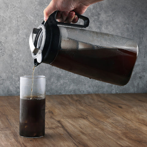 Image of Cold Brew Coffee Maker with Leak Proof Lid and Easy To Clean Reusable Mesh Filter by Tritan