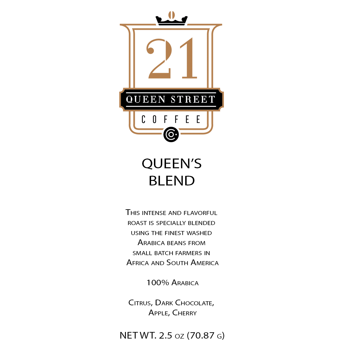 Queens Blend Coffee - Sample Size