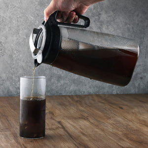 Cold Brew Coffee Maker with Leak Proof Lid and Easy To Clean Reusable Mesh Filter by Tritan